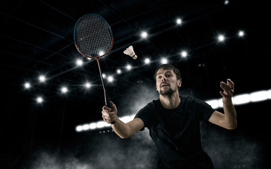 Man badminton player