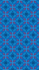 Ornate geometric pattern and abstract colored background