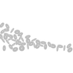 Chinese yuan coins falling. Scattered black and wh