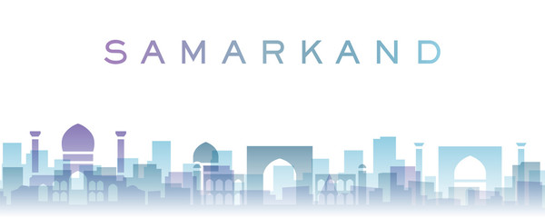 Samarkand Transparent Layers Gradient Landmarks Skyline