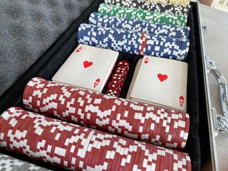 poker chips and cards