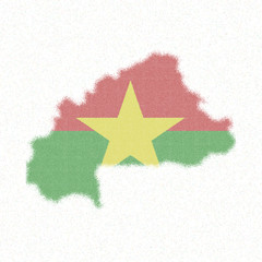 Map of Burkina Faso. Mosaic style map with flag of Burkina Faso. Beautiful vector illustration.