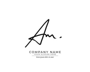 A M AM Initial handwriting logo design. Beautyful design handwritten logo for fashion, team, wedding, luxury logo.