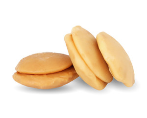 Jaggery or sugar from palm isolated on white background. This has clipping path.