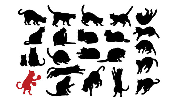 猫シルエット [Cats silhouette]