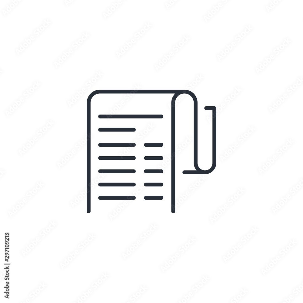 Poster a long document. report.vector linear icon on a white background.