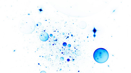 Abstract colorful background with blue drops. Digital fractal art. 3d rendering.