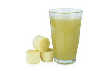 Sugar cane juice isolated on white background. This has clipping path.