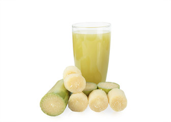 Sugar cane juice isolated on white background. This has clipping path.