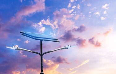 Solar led system separated from the background
