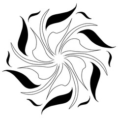 Pattern black and white flowers 