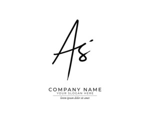 A S AS Initial handwriting logo design. Beautyful design handwritten logo for fashion, team, wedding, luxury logo.