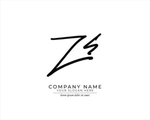 Z S ZS Initial handwriting logo design. Beautyful design handwritten logo for fashion, team, wedding, luxury logo.