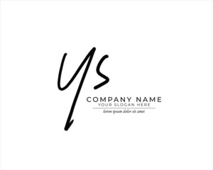 Obraz premium Y S YS Initial handwriting logo design. Beautyful design handwritten logo for fashion, team, wedding, luxury logo.