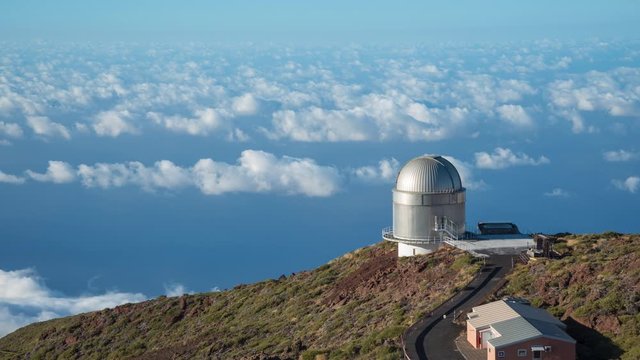View Of Observatories From Top Of Roque De Los Muchachos, La Palma