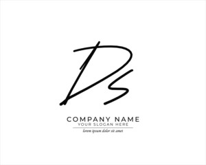 D S DS Initial handwriting logo design. Beautyful design handwritten logo for fashion, team, wedding, luxury logo.
