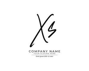 X S XS Initial handwriting logo design. Beautyful design handwritten logo for fashion, team, wedding, luxury logo.