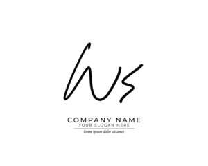 W S WS Initial handwriting logo design. Beautyful design handwritten logo for fashion, team, wedding, luxury logo.