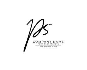 P S PS Initial handwriting logo design. Beautyful design handwritten logo for fashion, team, wedding, luxury logo.