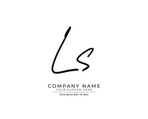 L S LS Initial handwriting logo design. Beautyful design handwritten logo for fashion, team, wedding, luxury logo.