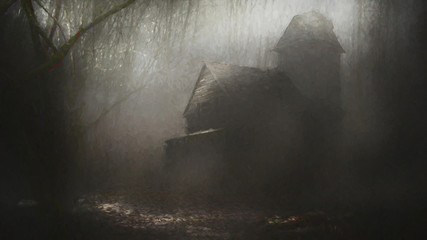 Fototapeta Haunted House In Forest obraz