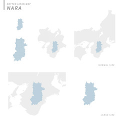 dotted Japan map, Nara