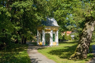 Pavilion of cold mineral water spring Glauber I - Frantiskovy Lazne (Franzensbad) - great Bohemian spa town is situated north of historical city Cheb in the west part of the Czech Republic