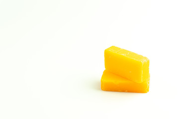 Two Orange soaps isolate on white background