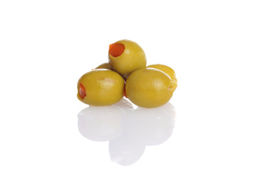 pile of pimento green olives