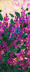 Oil painting Lilac bush in spring