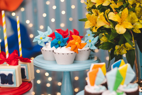 cupcake em forma de catavento