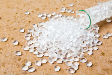 Transparent Polyethylene granules.Plastic pellets. Plastic Raw material PE-HD. PE-LD polymer. BPA...