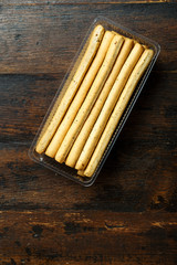 grissini on a wooden background