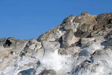 Landscape at Sarakiniko on Milos island, Cyclades Islands, Greece