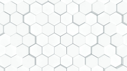 Abstract White Hexagon background