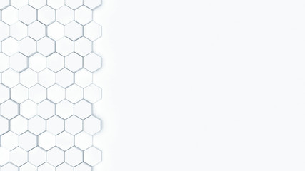 Abstract White Hexagon background