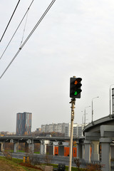 railway traffic lights in various modes of operation