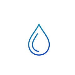 Water drops icon. Blue Liquid drop symbol illustration. Outline waterdrop. Stock vector illustration isolated on white background.