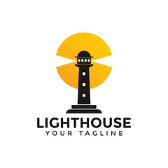 Fototapeta premium Lighthouse, Beacon Logo Design Template