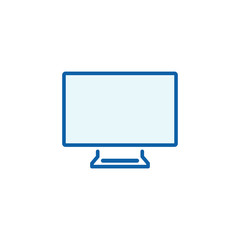 Computer monitor thin line icon Stock vector illustration isolated on white background.