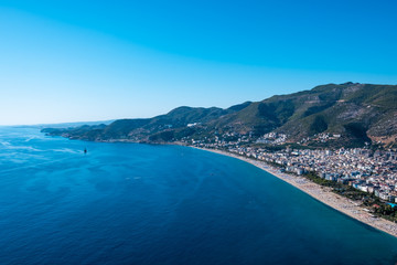 Obraz premium Alanya, aerial view panoramic photo of Alanya City in Turkey