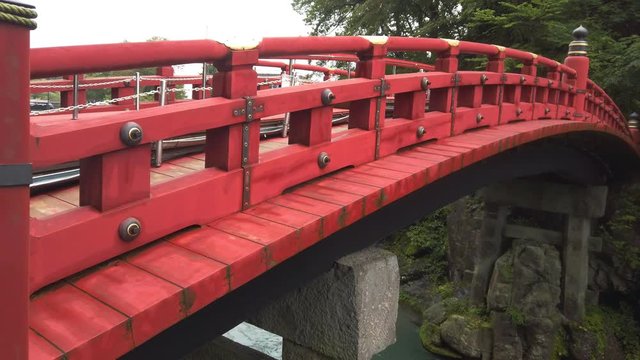 Cultural world heritage site, Shinkyo Bridge Nikko over the Daiya river
