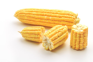 Fresh corn on white background