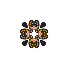 Aboriginal art dots painting icon logo design vector template