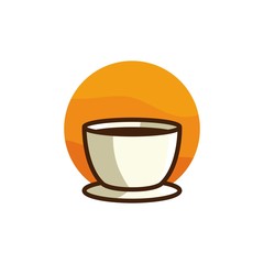 A cup of coffee logo isolated vector