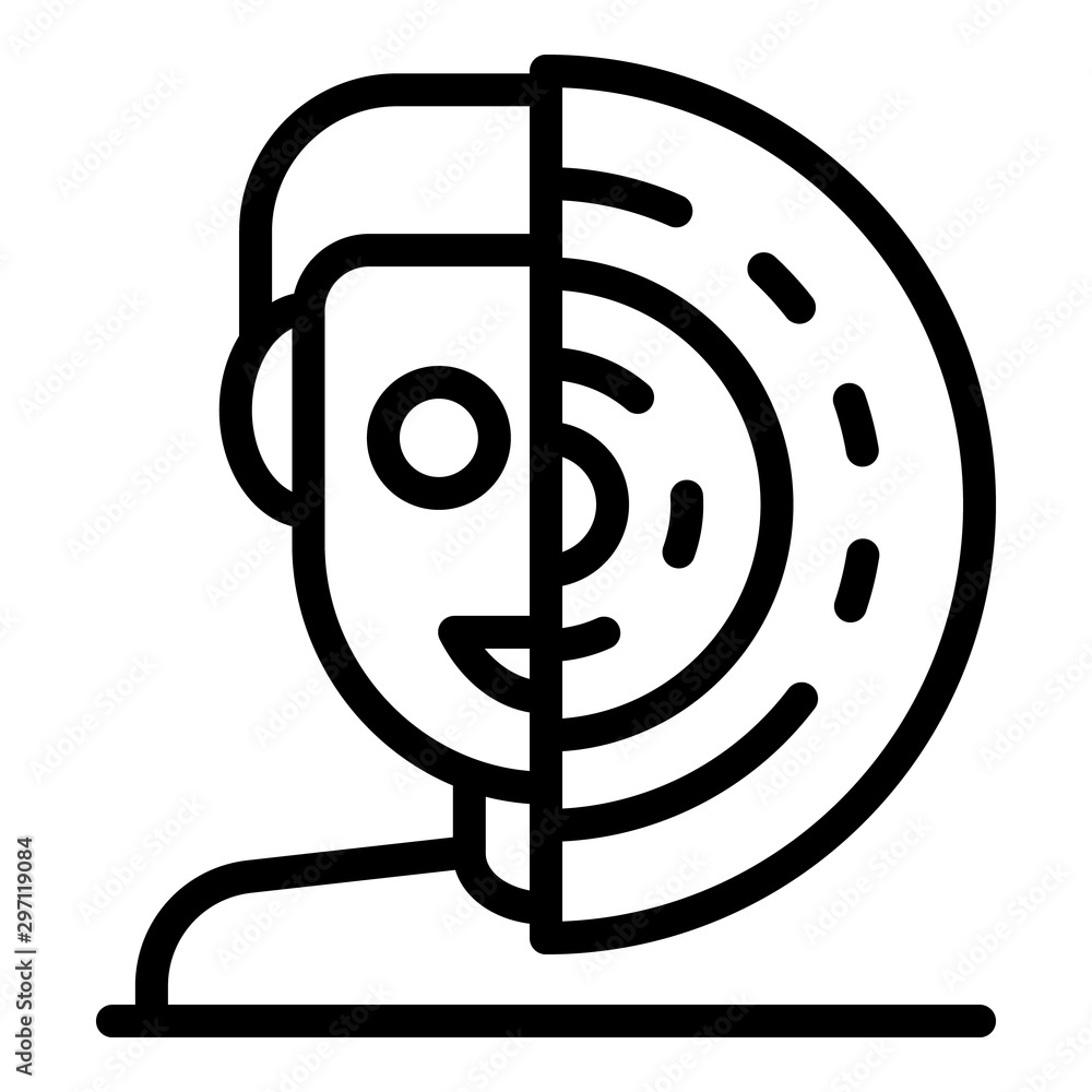 Poster smiling man bipolar icon. outline smiling man bipolar vector icon for web design isolated on white b