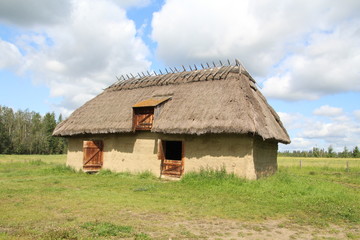 Fototapeta na wymiar Lakusta Barn, Ukrainian Cultural Heritage Village, Alberta