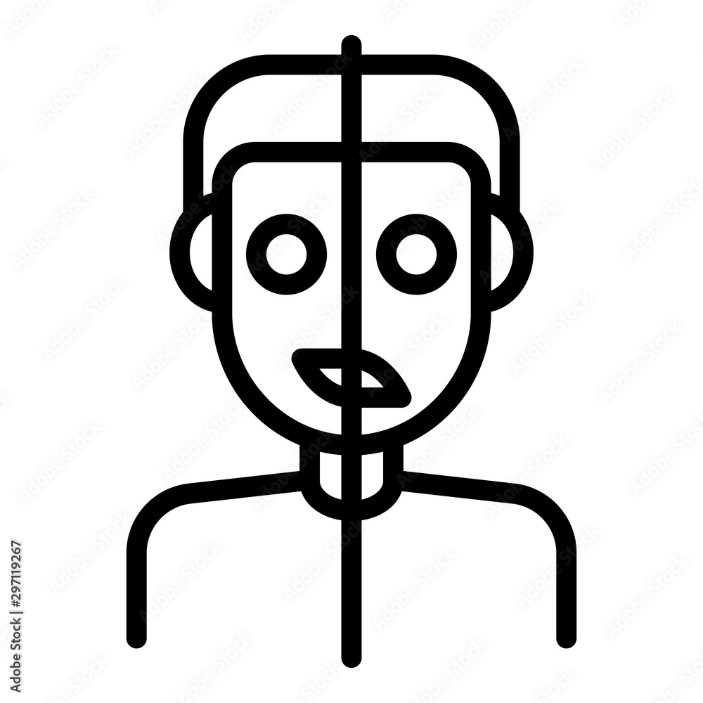 Poster bipolar suffer icon. outline bipolar suffer vector icon for web design isolated on white background
