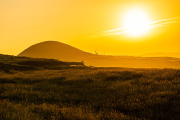 sunset in the mountains, Kusasenri, Aso, Kumamoto