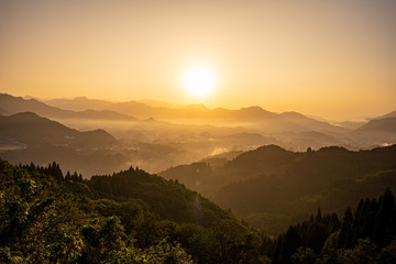 sunrise in mountains, Takachiho, Miyazaki